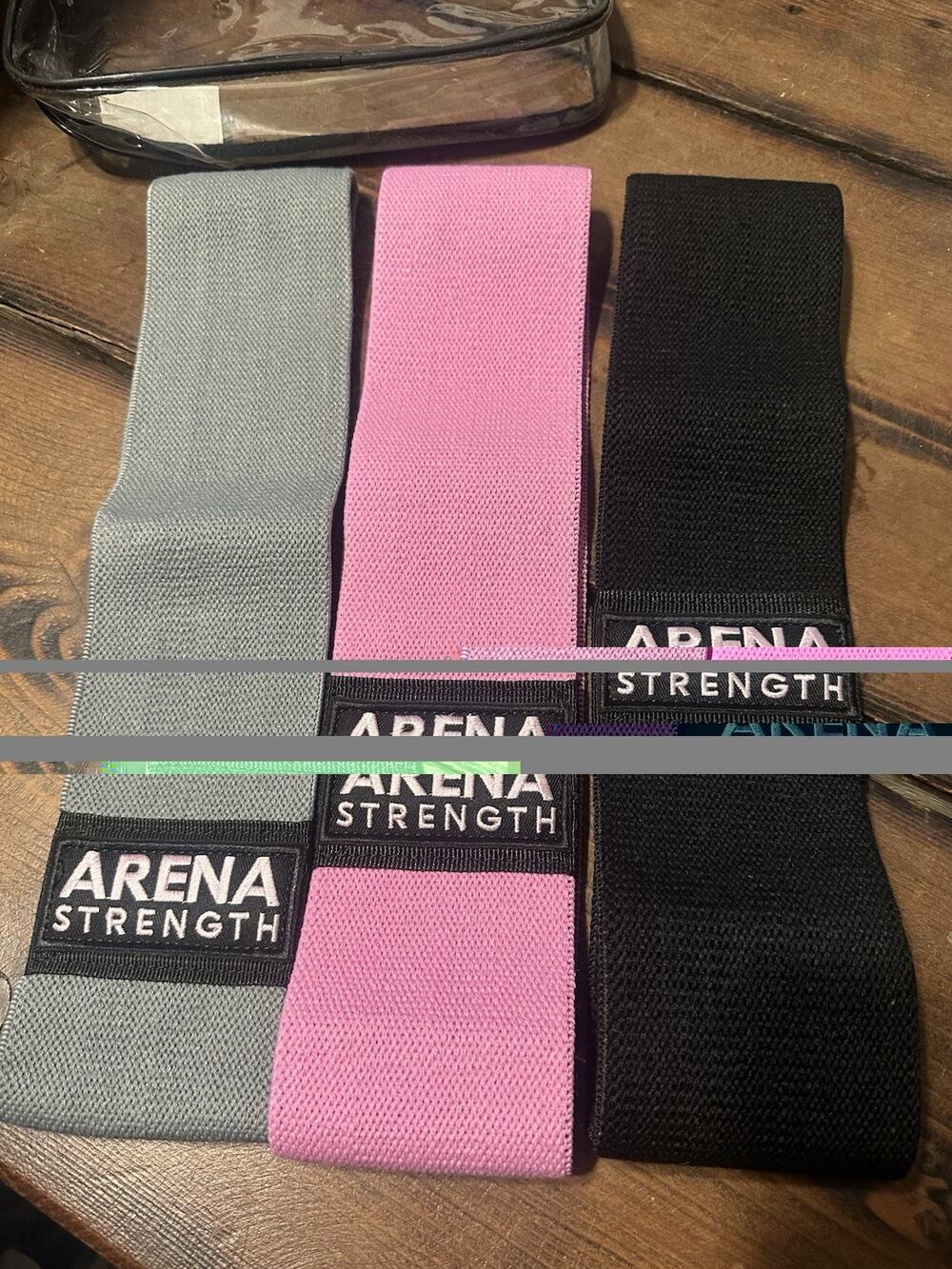 Arena Strength Resistance Bands qty 3 hips, glutes and thighs workout guides